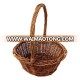 Oval Shaped -SMALL- Willow Handwoven Easter Basket by Royal Imports 6"x8" with braided rim - with Handle and Plastic Insert