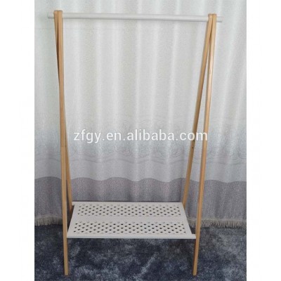 FSC certified A shape wooden clothes hanging stand rack