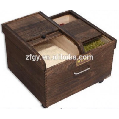 Wooden packaging rice box