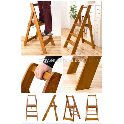 Pine solid solid wood simple land type foot ladder