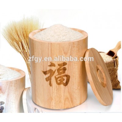 Wooden rice storage bucket