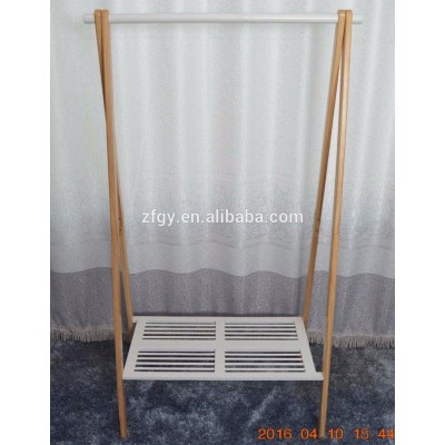 Living room wooden foldable coat rack hanger stand