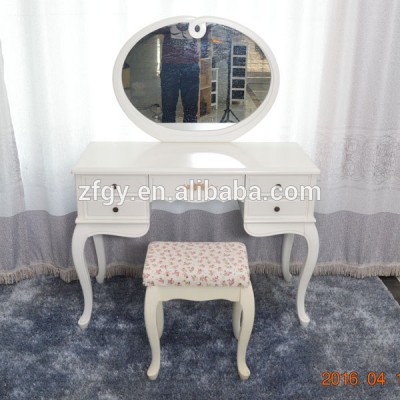 Paulownia furniture wood dresser table and chair with mirror