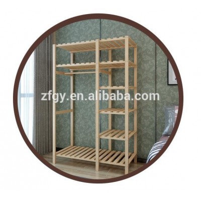 Simple solid wood floor wardrobe shelf bracket