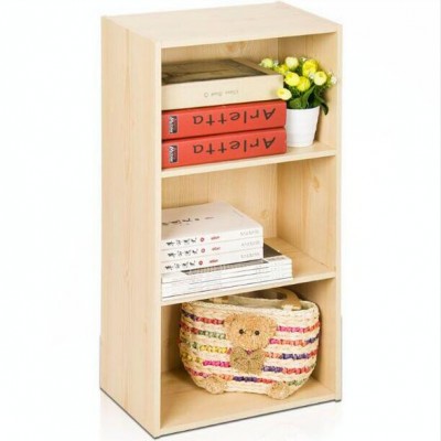 3 cube commercial bookshelf wood storage bookcase