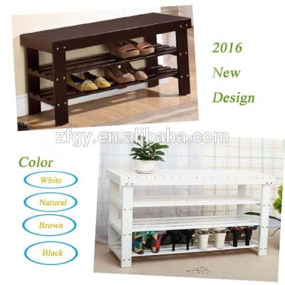 Entryway solid wood shoe rack storage fitting bench with seat