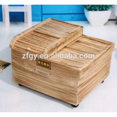 Wooden rice storage bin