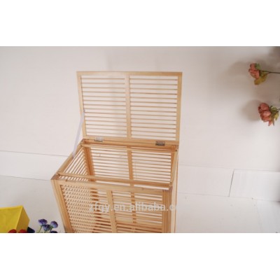 Solid wood simple laundry basket type receive arrange wooden laundry basket