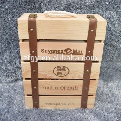 3 bottle wooden essential oil packaging box for Olive oil