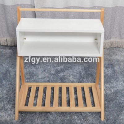 Pine wood korean door shoe rack with shelf