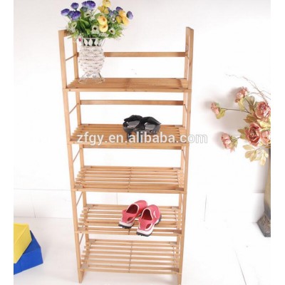 5 tiers wooden shoe rack